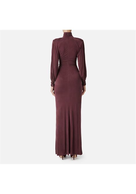ABITO LUNGO SCOLLO A BARCA IN LYCRA E TULLE ELISABETTA FRANCHI Libertymoda